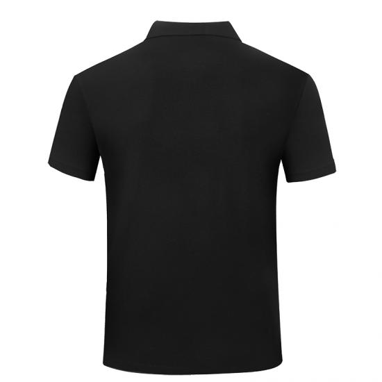 Military black cotton polo shirt