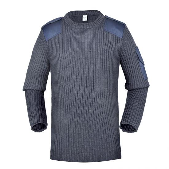 Military wool navy blue pullover mens sweater