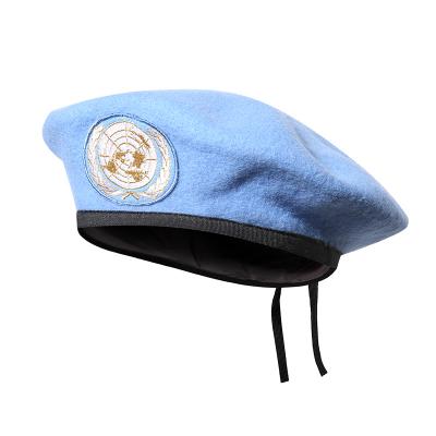 boina militar del ejército de lana azul de la ONU