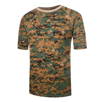 Camiseta de manga corta de camuflaje militar de la selva