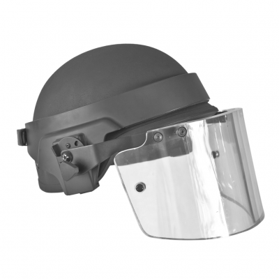 Máscara de cristal a prueba de balas con visera balística militar de cara completa NIJ IIIA
        